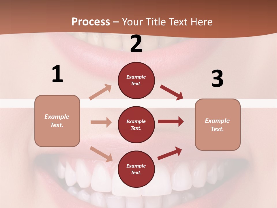 A Woman's Teeth With White Teeth And A Brown Background PowerPoint Template