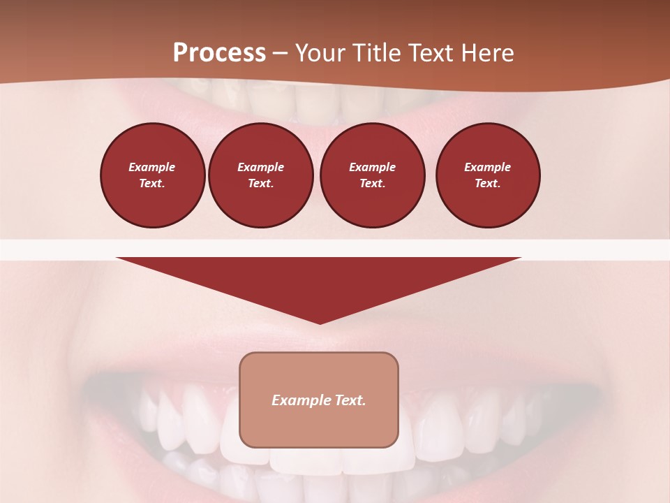 A Woman's Teeth With White Teeth And A Brown Background PowerPoint Template