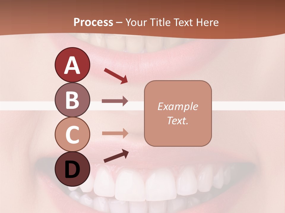 A Woman's Teeth With White Teeth And A Brown Background PowerPoint Template