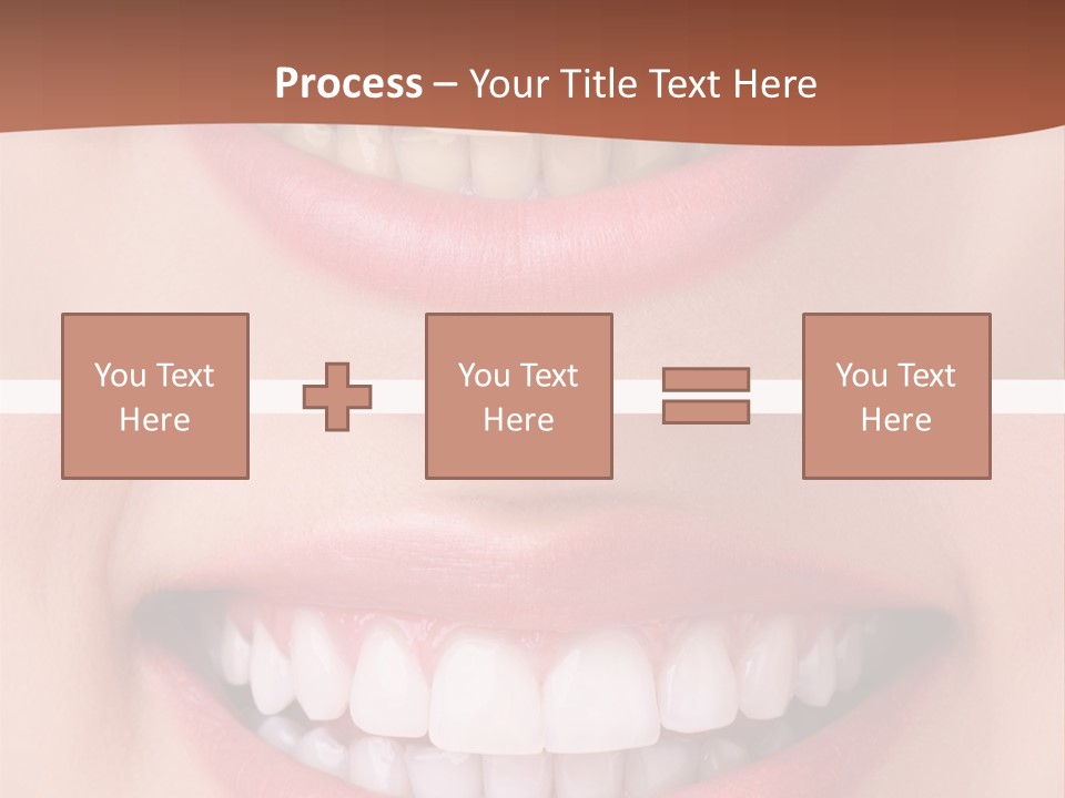 A Woman's Teeth With White Teeth And A Brown Background PowerPoint Template
