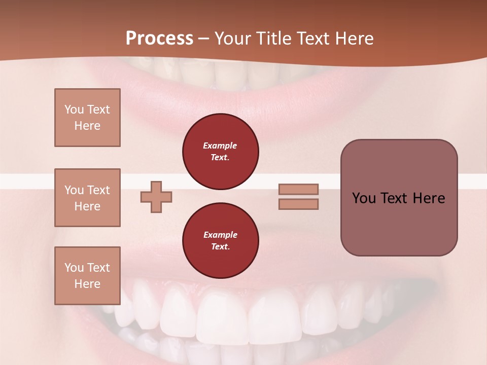 A Woman's Teeth With White Teeth And A Brown Background PowerPoint Template