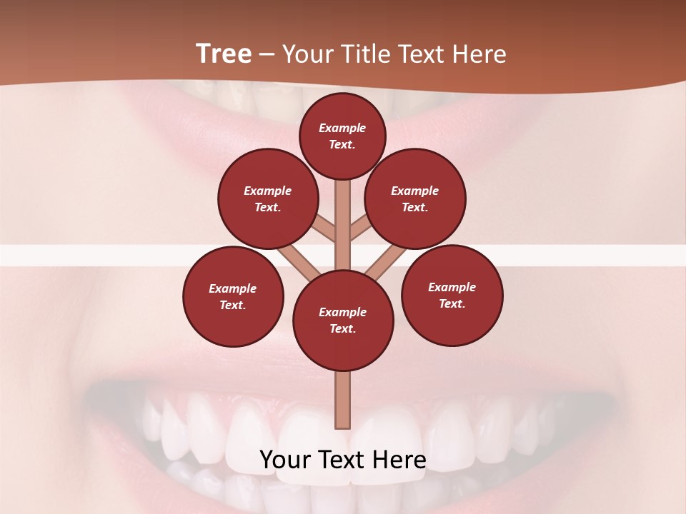 A Woman's Teeth With White Teeth And A Brown Background PowerPoint Template