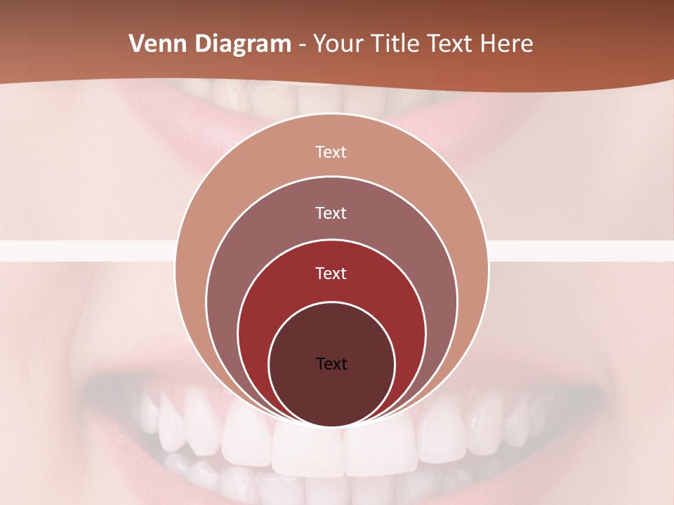 A Woman's Teeth With White Teeth And A Brown Background PowerPoint Template