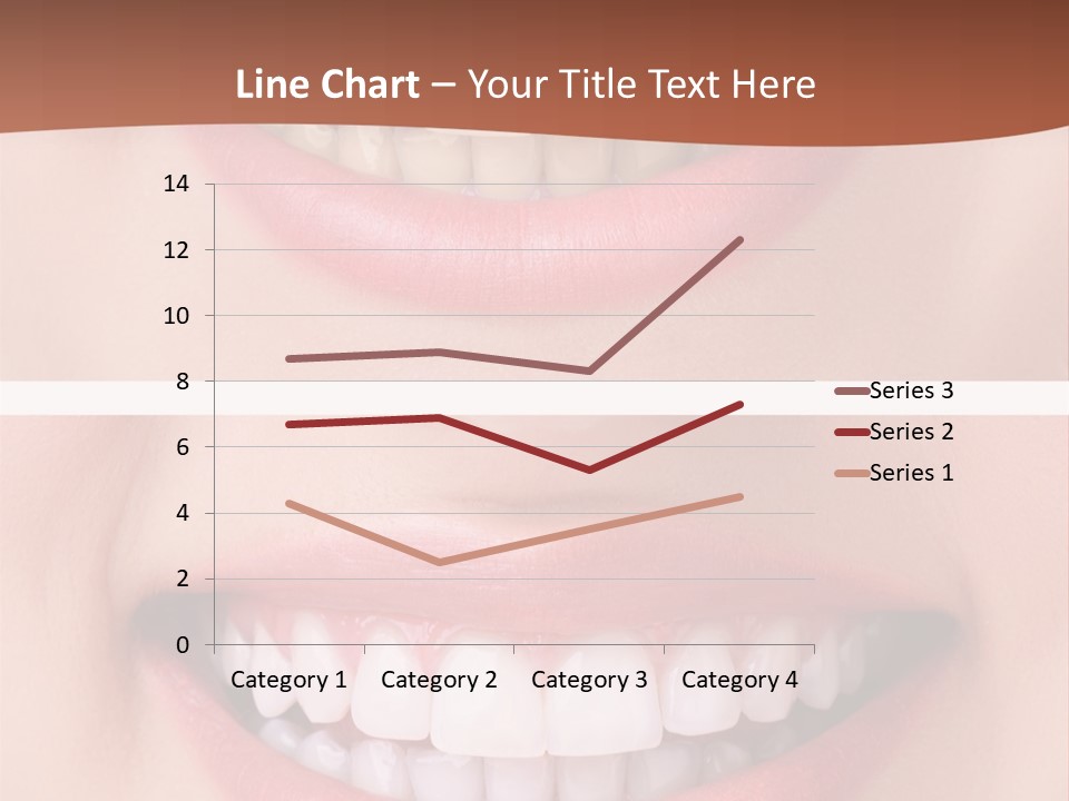 A Woman's Teeth With White Teeth And A Brown Background PowerPoint Template