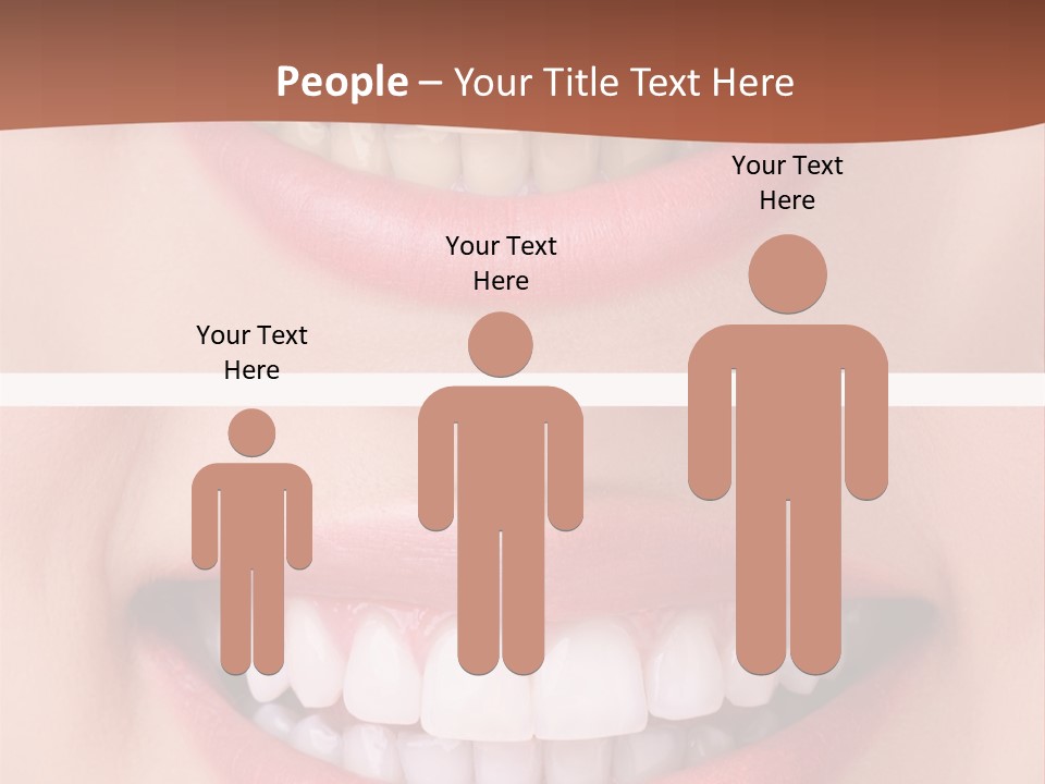 A Woman's Teeth With White Teeth And A Brown Background PowerPoint Template