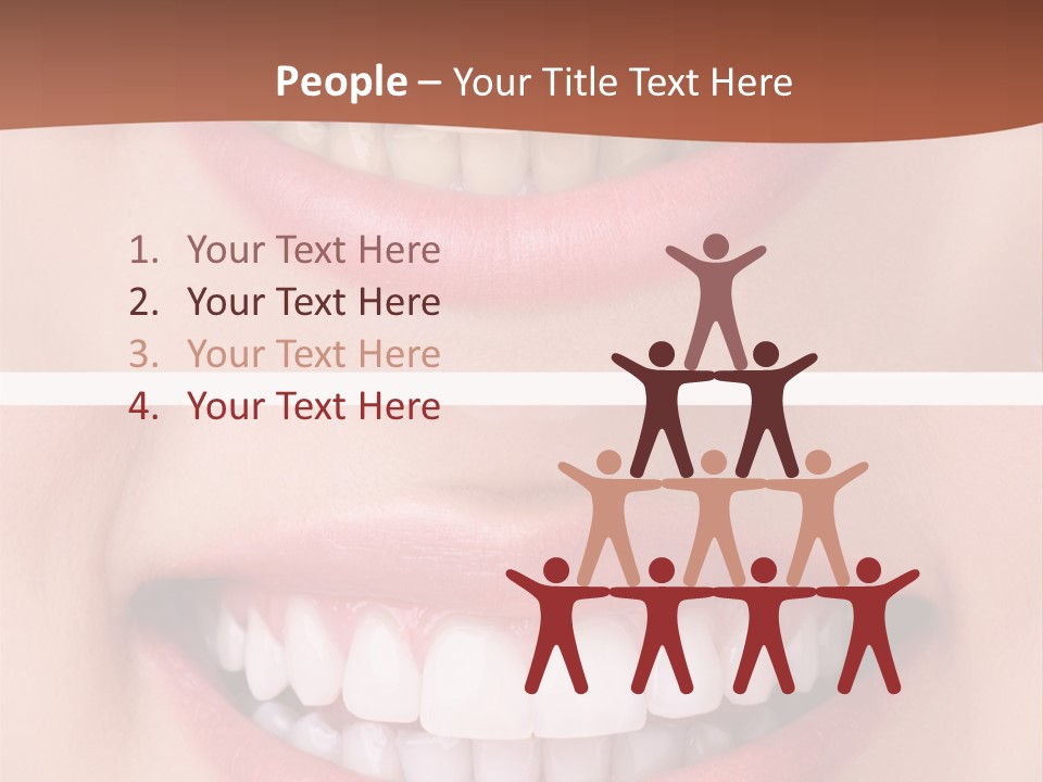 A Woman's Teeth With White Teeth And A Brown Background PowerPoint Template