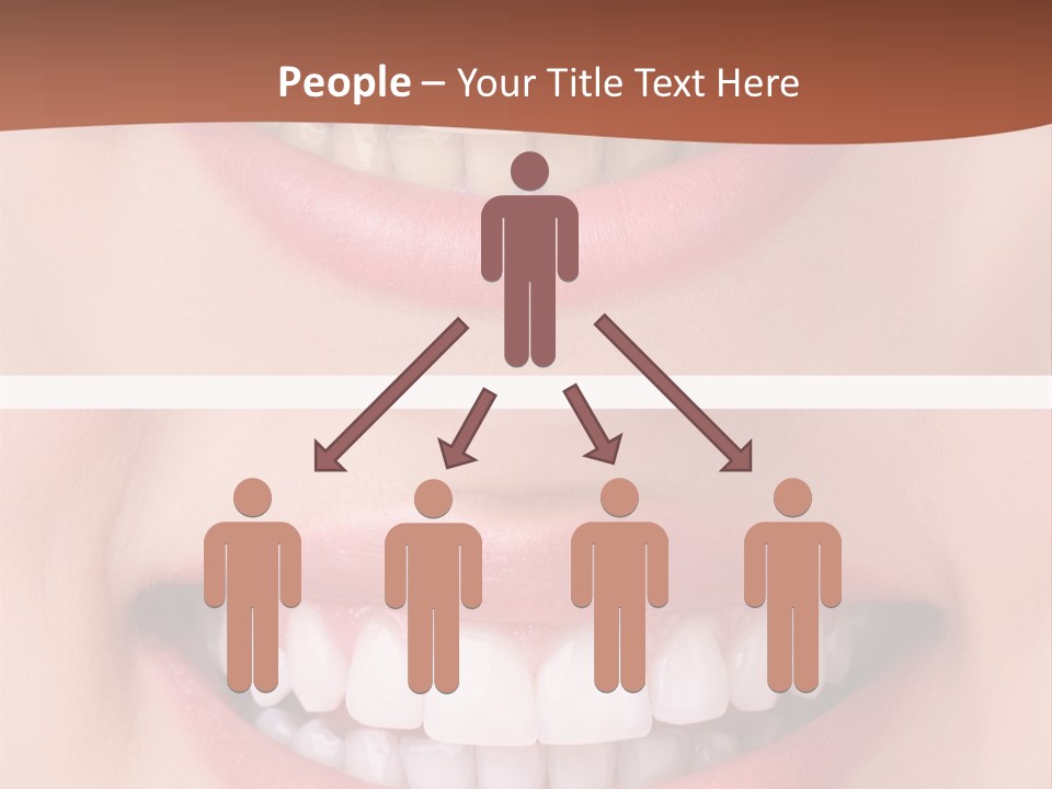 A Woman's Teeth With White Teeth And A Brown Background PowerPoint Template
