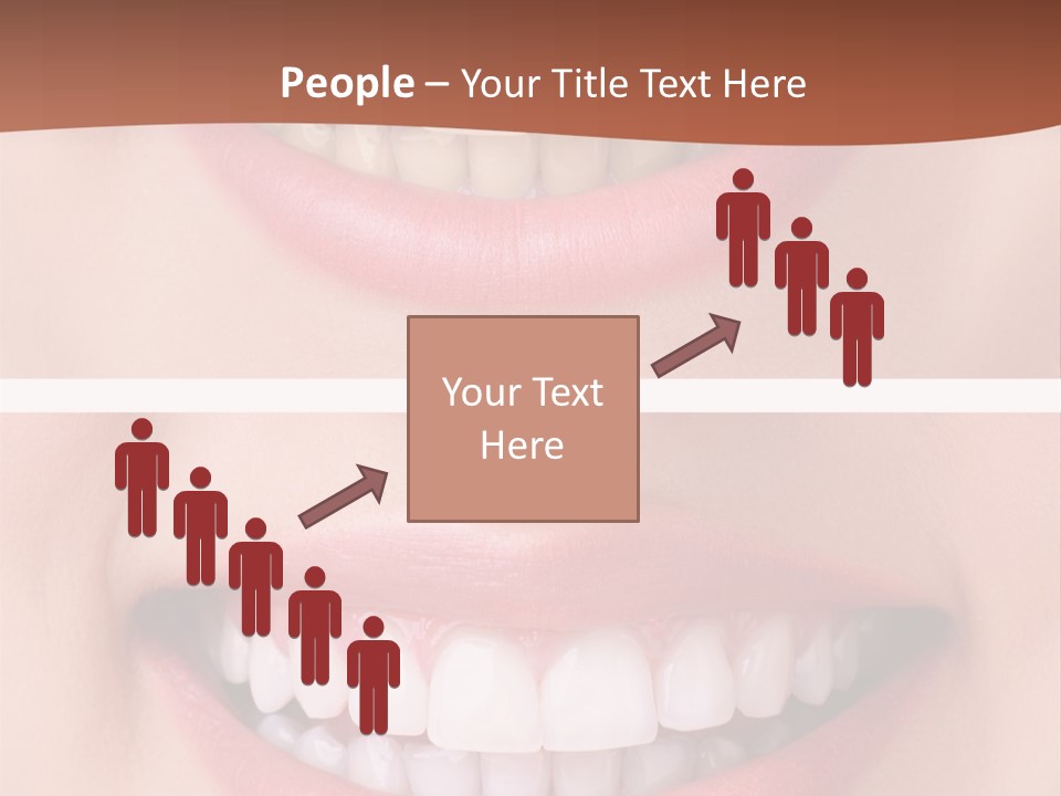 A Woman's Teeth With White Teeth And A Brown Background PowerPoint Template
