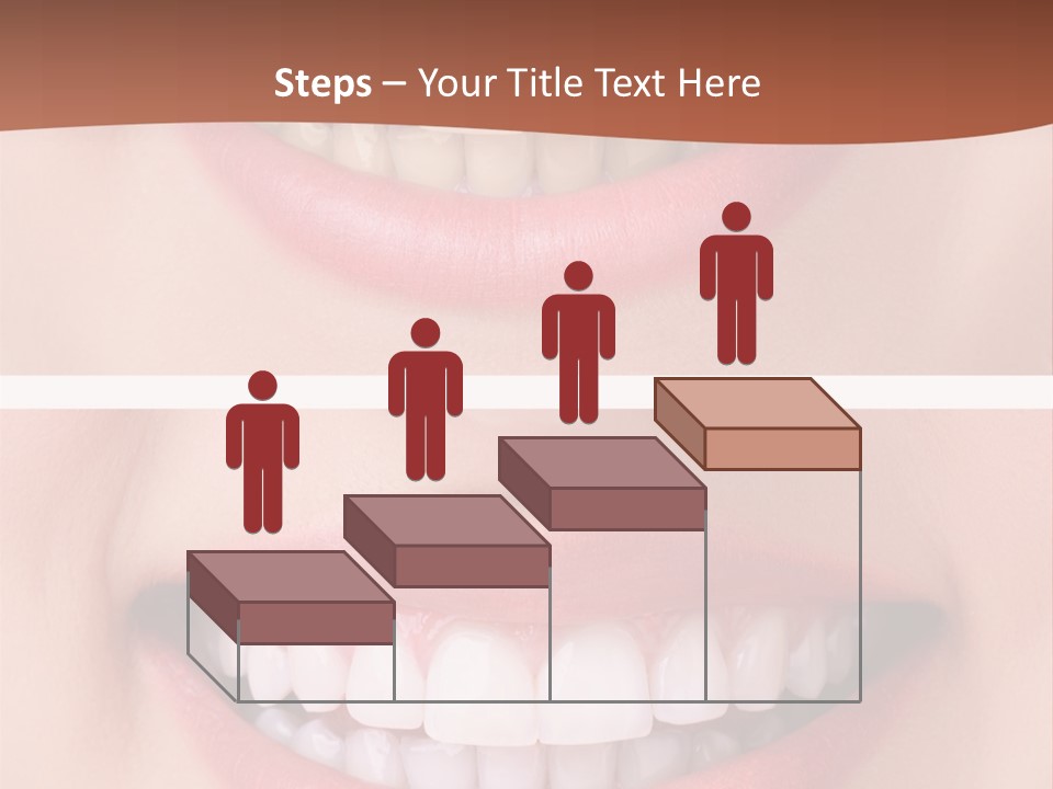 A Woman's Teeth With White Teeth And A Brown Background PowerPoint Template