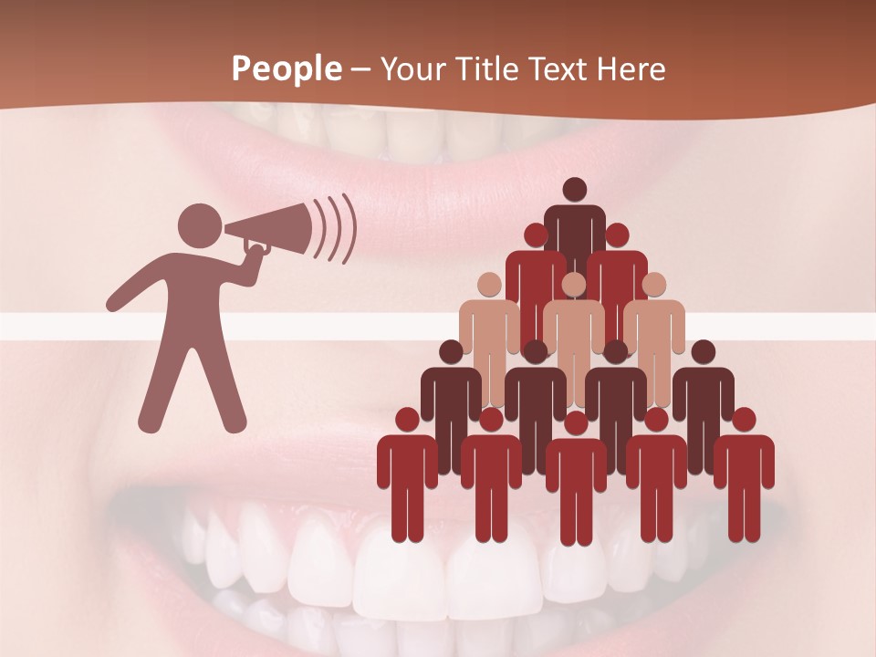 A Woman's Teeth With White Teeth And A Brown Background PowerPoint Template