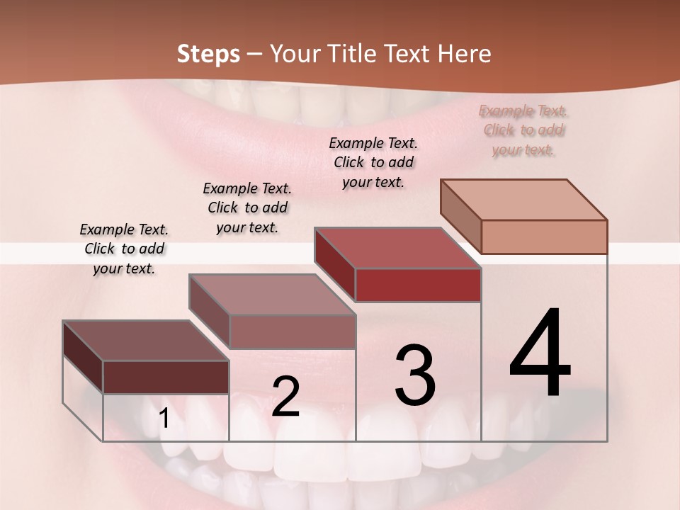A Woman's Teeth With White Teeth And A Brown Background PowerPoint Template