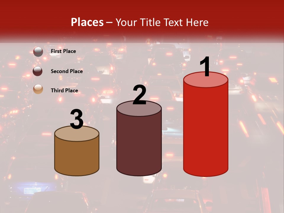 A Busy Highway Filled With Lots Of Traffic PowerPoint Template