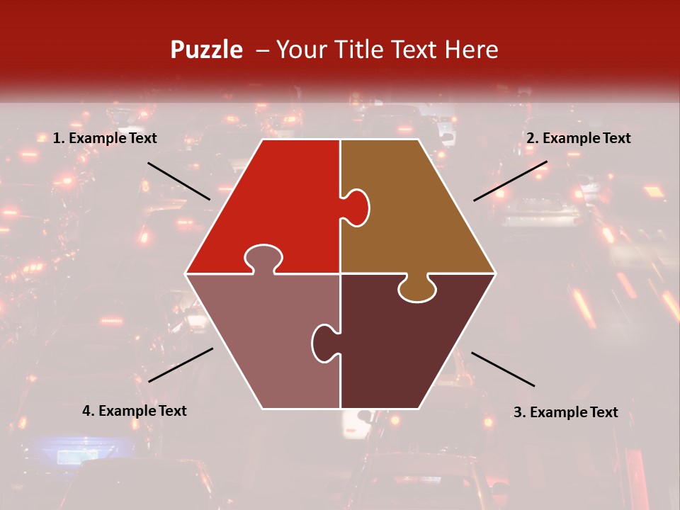 A Busy Highway Filled With Lots Of Traffic PowerPoint Template