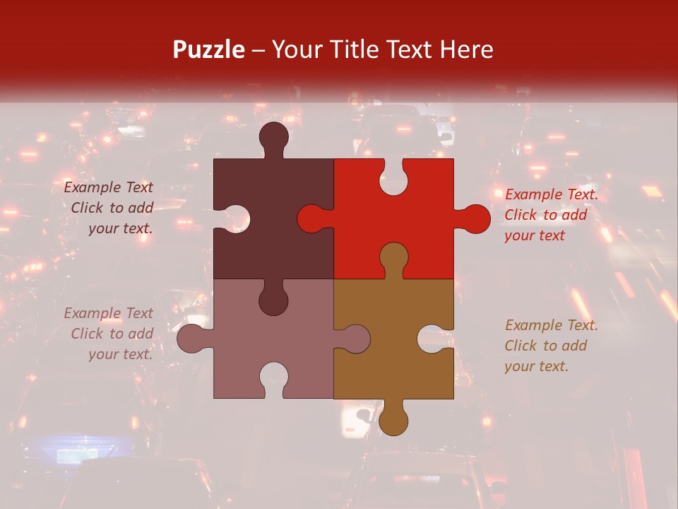 A Busy Highway Filled With Lots Of Traffic PowerPoint Template