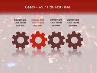 A Busy Highway Filled With Lots Of Traffic PowerPoint Template