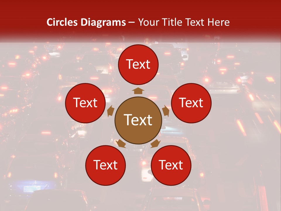 A Busy Highway Filled With Lots Of Traffic PowerPoint Template