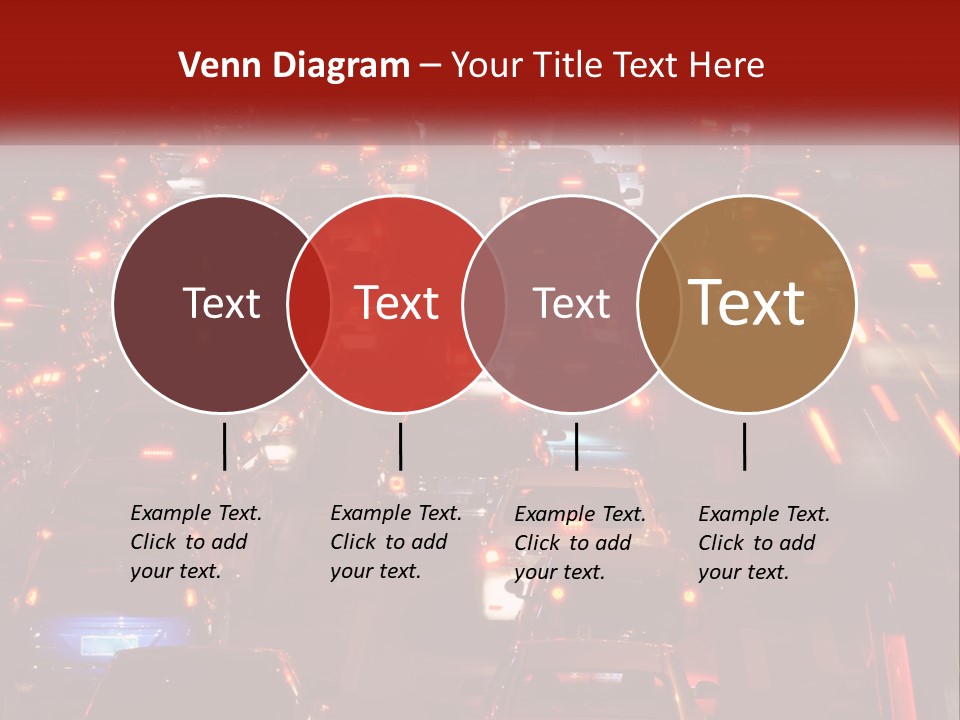 A Busy Highway Filled With Lots Of Traffic PowerPoint Template