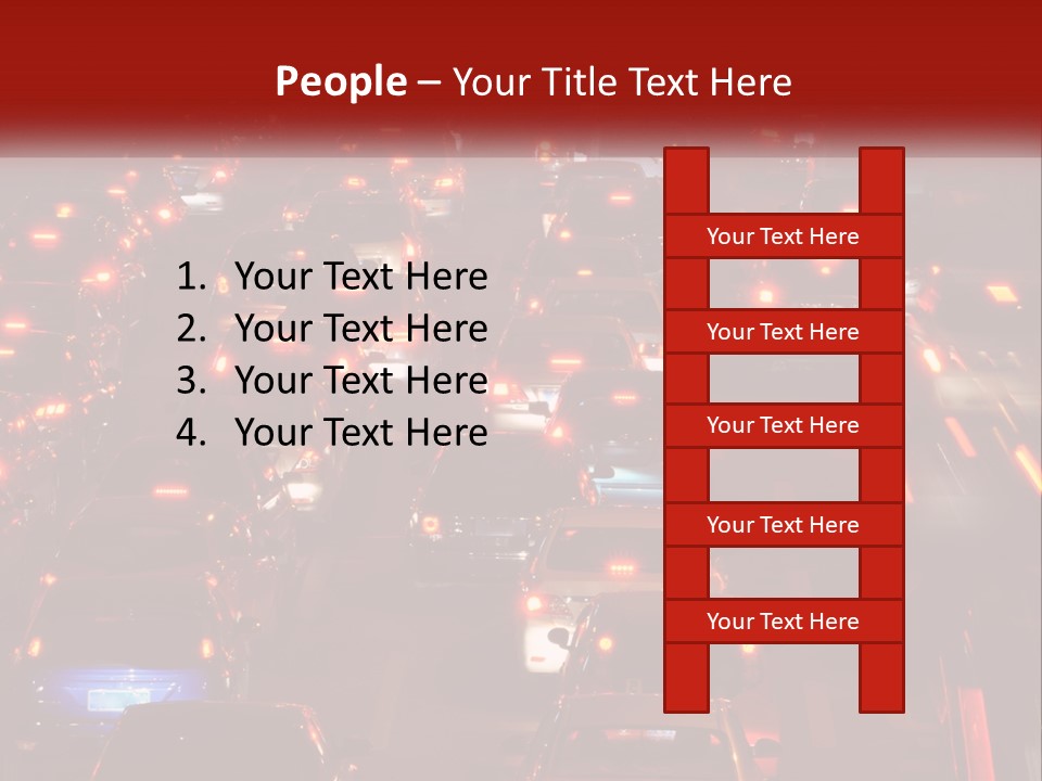 A Busy Highway Filled With Lots Of Traffic PowerPoint Template