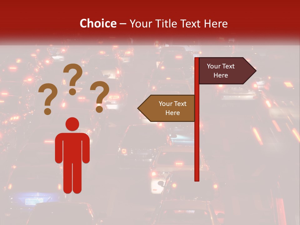 A Busy Highway Filled With Lots Of Traffic PowerPoint Template