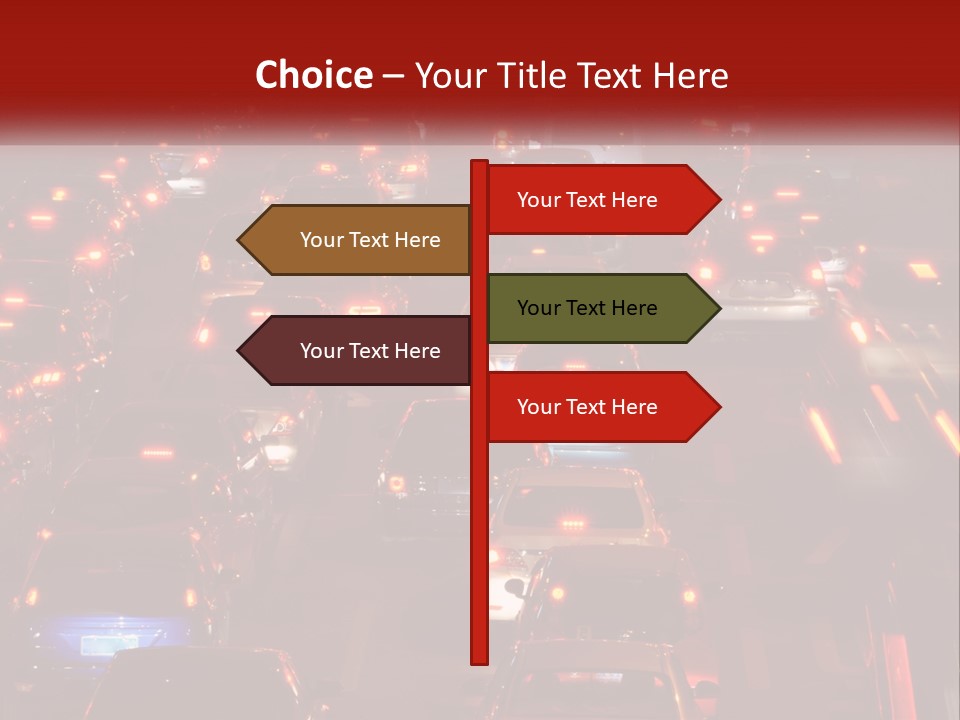 A Busy Highway Filled With Lots Of Traffic PowerPoint Template