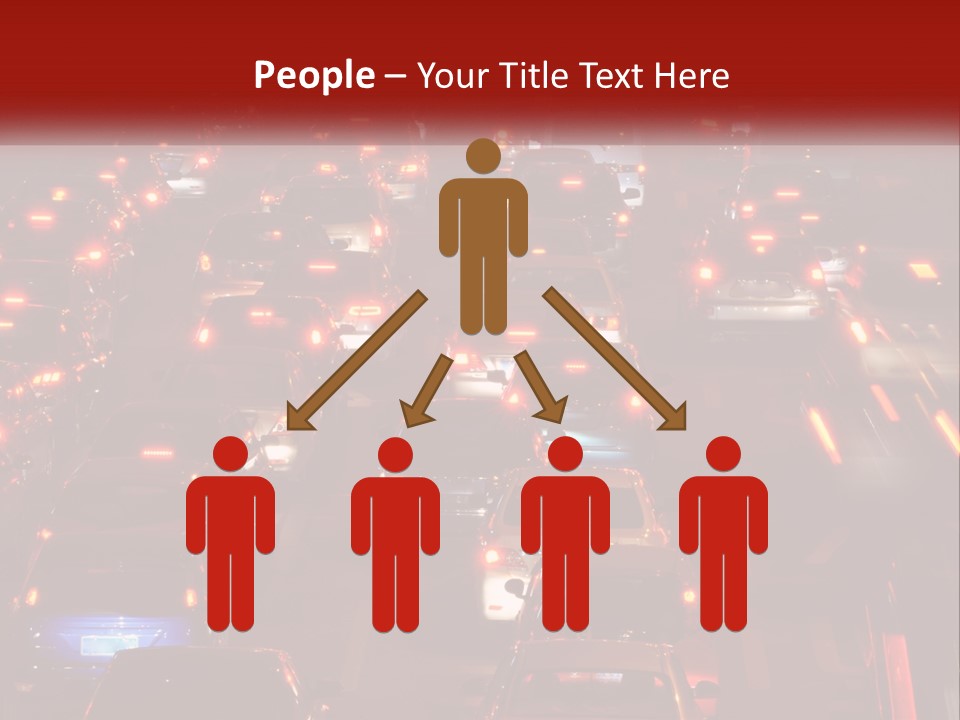 A Busy Highway Filled With Lots Of Traffic PowerPoint Template