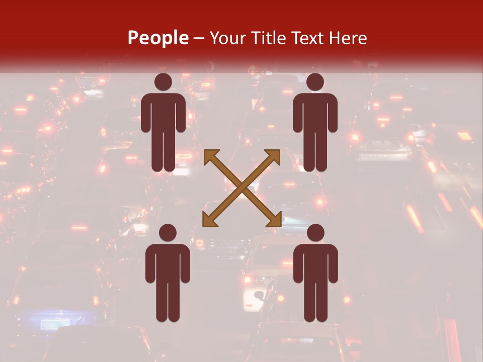 A Busy Highway Filled With Lots Of Traffic PowerPoint Template