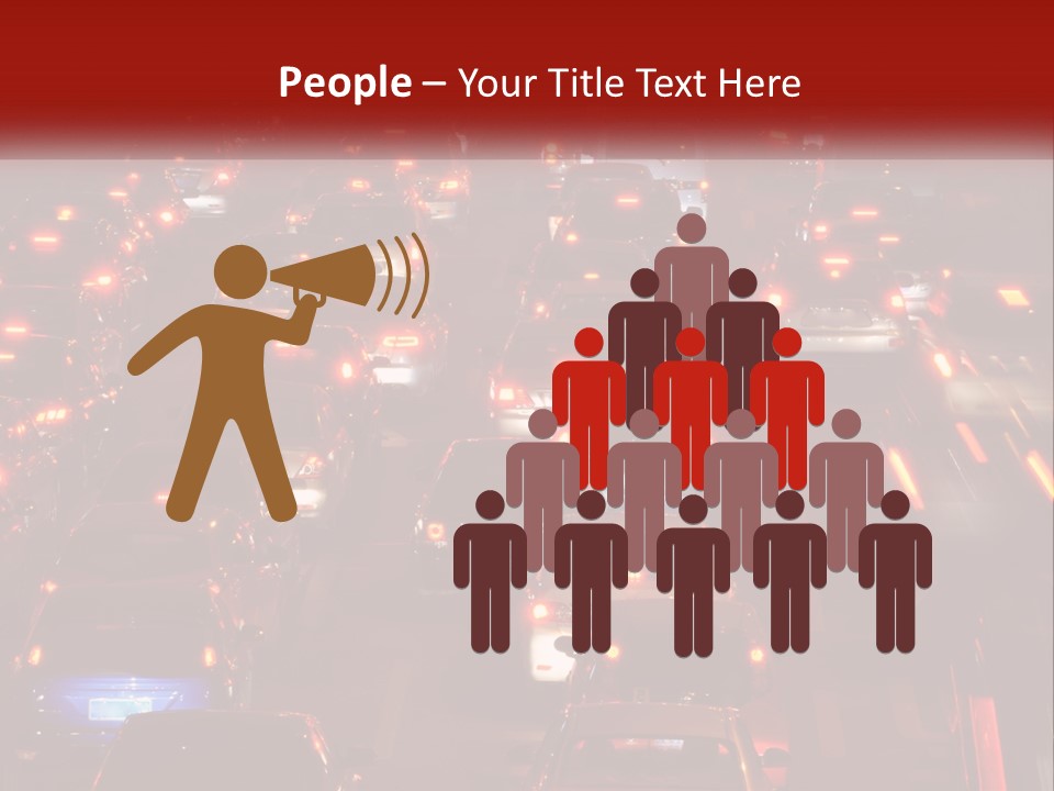 A Busy Highway Filled With Lots Of Traffic PowerPoint Template