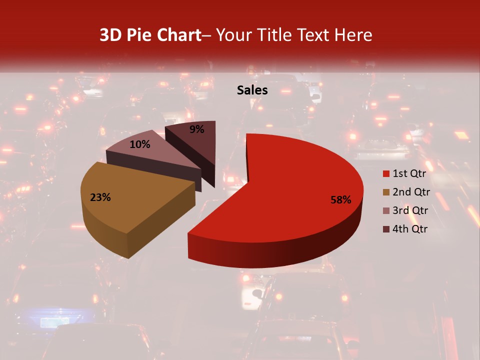 A Busy Highway Filled With Lots Of Traffic PowerPoint Template