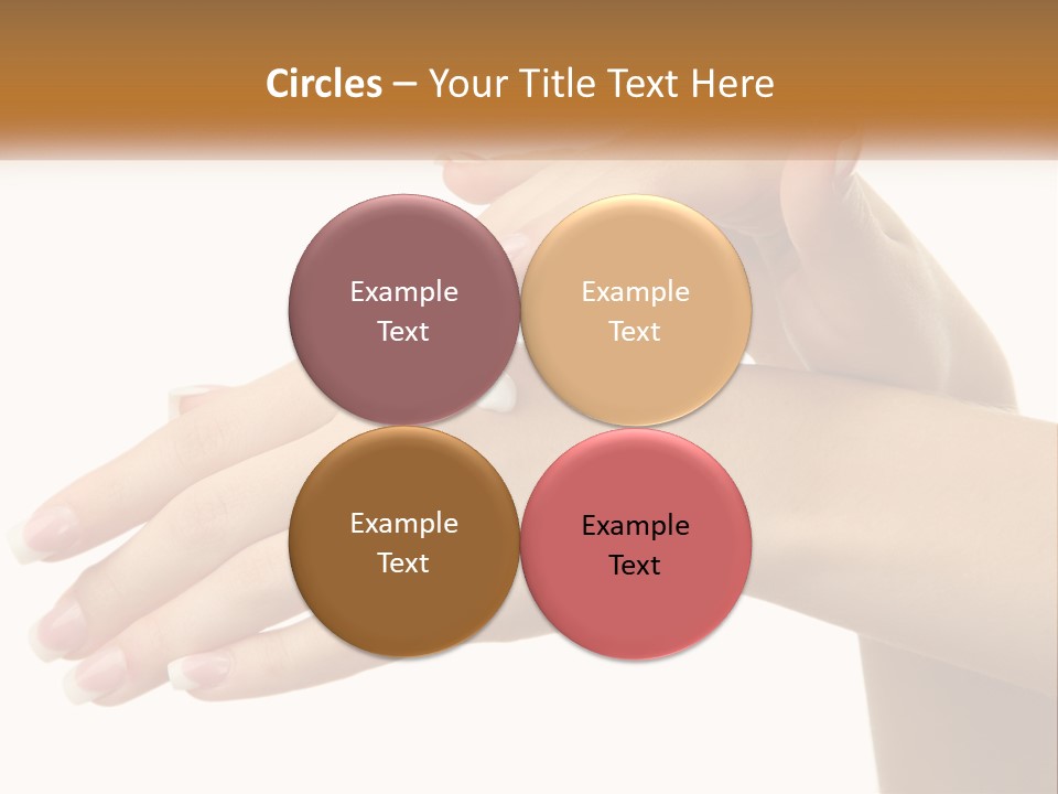 A Woman's Hands With White Nail Polish On Them PowerPoint Template
