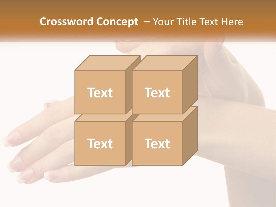 A Woman's Hands With White Nail Polish On Them PowerPoint Template