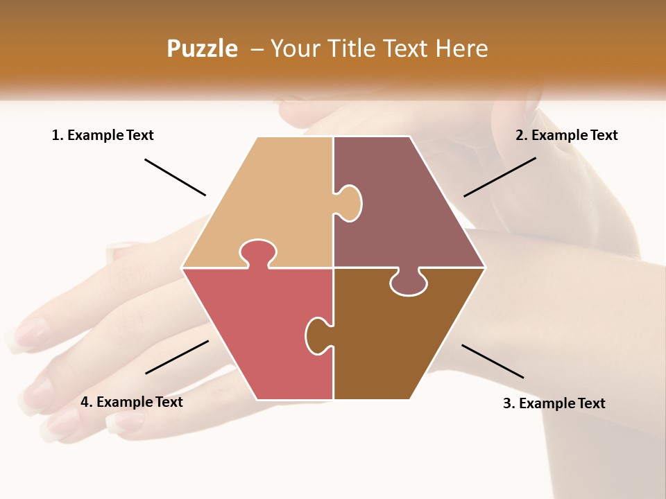 A Woman's Hands With White Nail Polish On Them PowerPoint Template