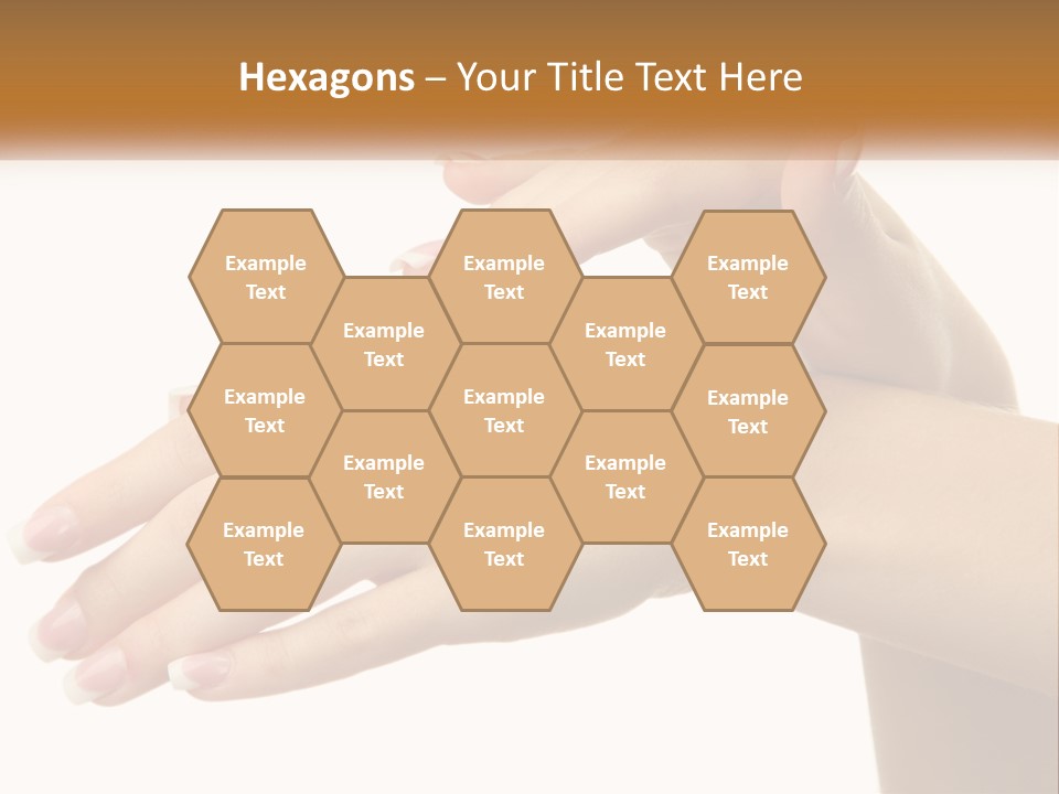 A Woman's Hands With White Nail Polish On Them PowerPoint Template