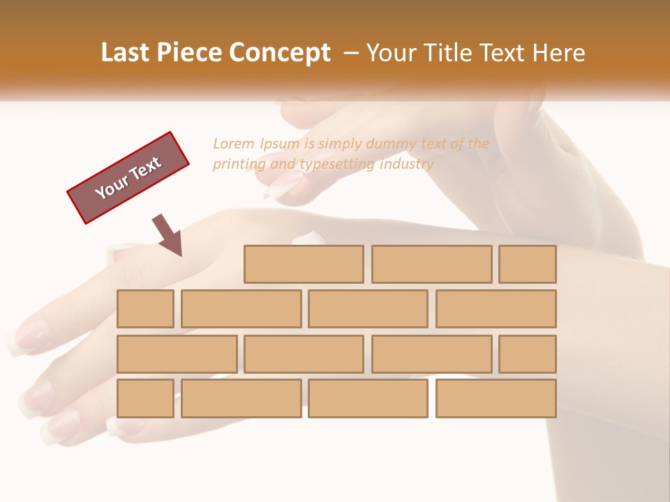 A Woman's Hands With White Nail Polish On Them PowerPoint Template