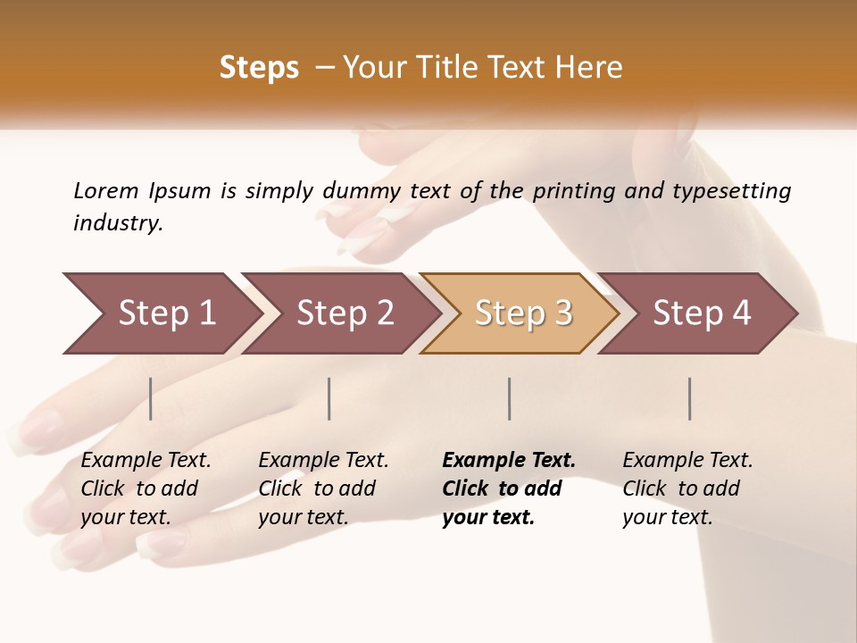 A Woman's Hands With White Nail Polish On Them PowerPoint Template