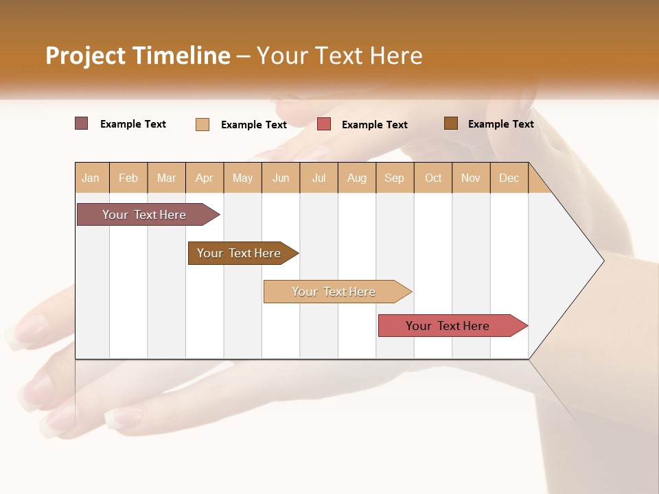 A Woman's Hands With White Nail Polish On Them PowerPoint Template