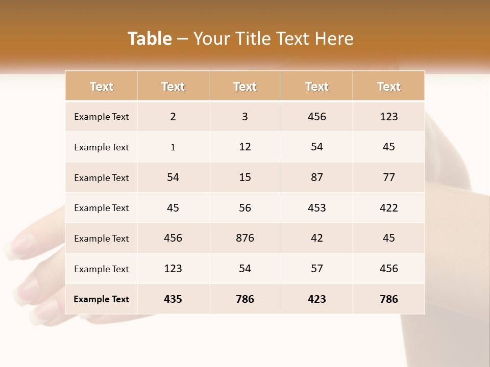 A Woman's Hands With White Nail Polish On Them PowerPoint Template