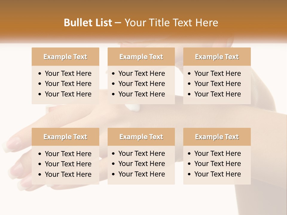 A Woman's Hands With White Nail Polish On Them PowerPoint Template