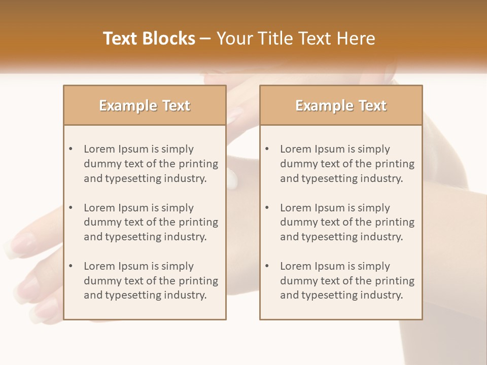 A Woman's Hands With White Nail Polish On Them PowerPoint Template
