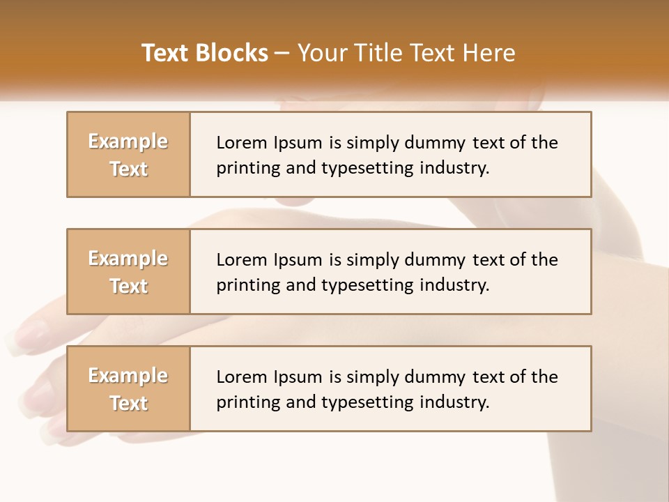 A Woman's Hands With White Nail Polish On Them PowerPoint Template