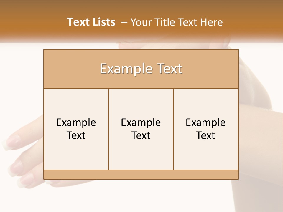 A Woman's Hands With White Nail Polish On Them PowerPoint Template