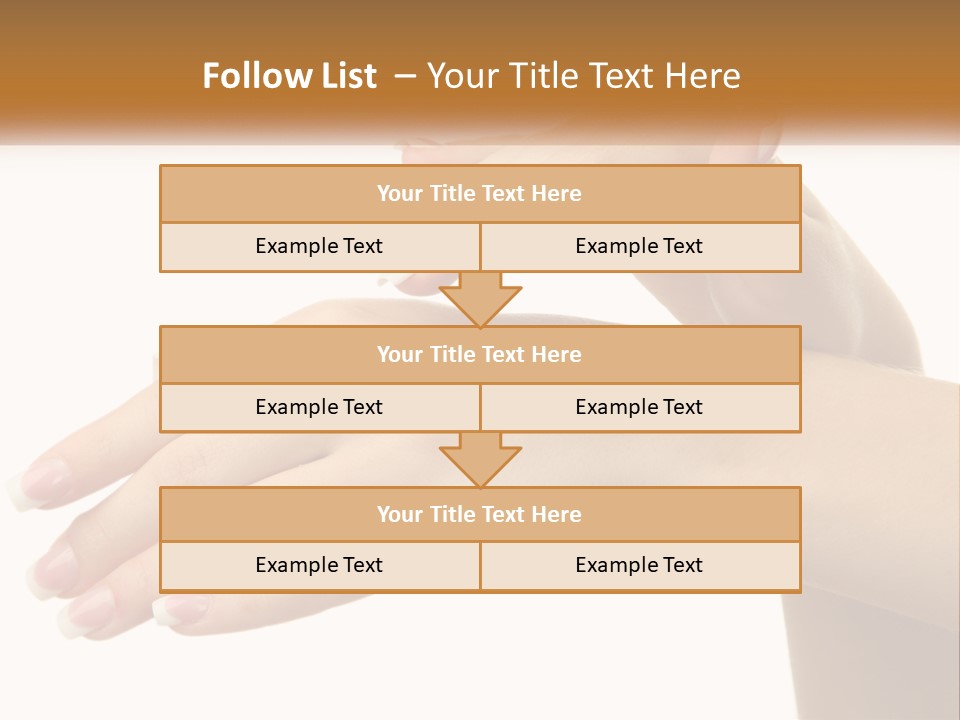 A Woman's Hands With White Nail Polish On Them PowerPoint Template