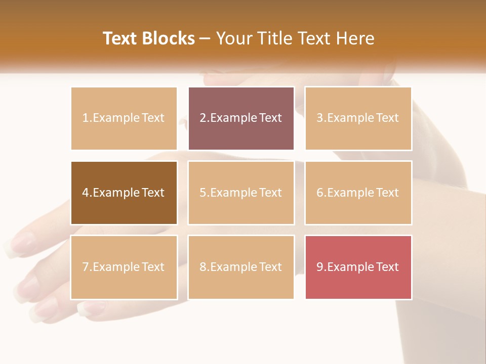 A Woman's Hands With White Nail Polish On Them PowerPoint Template