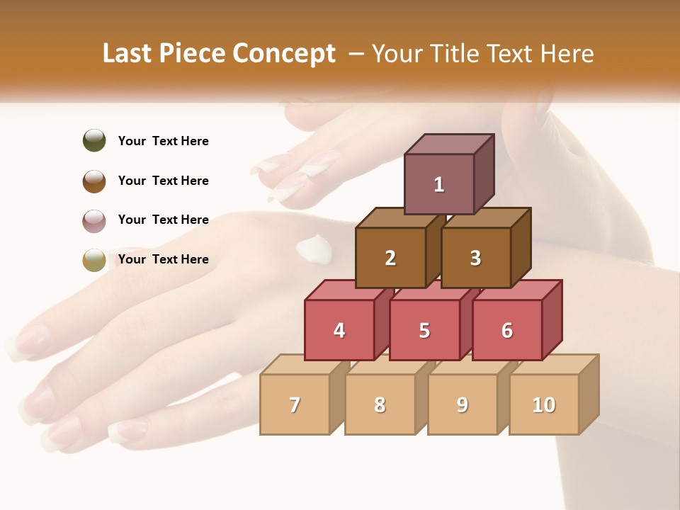 A Woman's Hands With White Nail Polish On Them PowerPoint Template