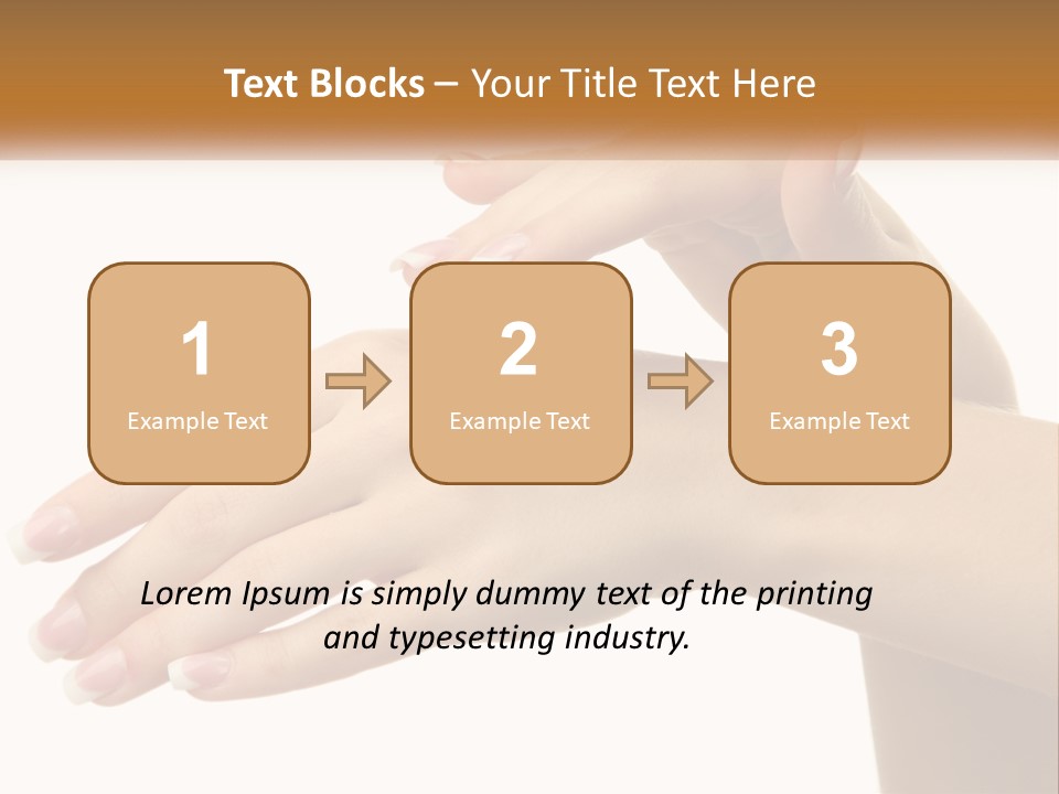 A Woman's Hands With White Nail Polish On Them PowerPoint Template