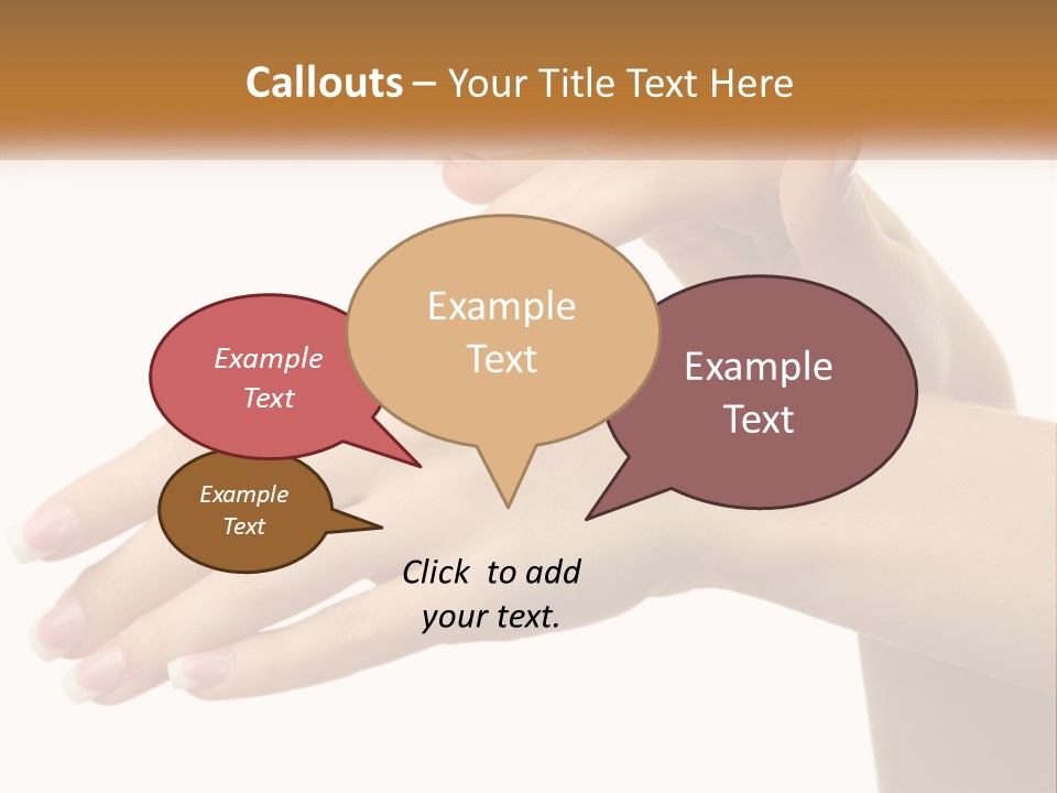 A Woman's Hands With White Nail Polish On Them PowerPoint Template