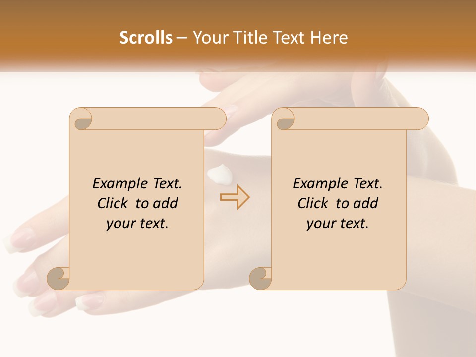 A Woman's Hands With White Nail Polish On Them PowerPoint Template