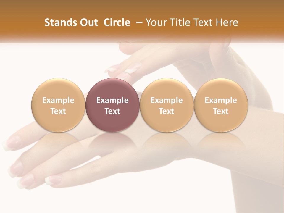 A Woman's Hands With White Nail Polish On Them PowerPoint Template