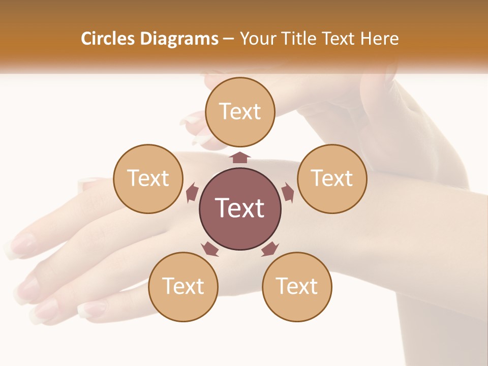 A Woman's Hands With White Nail Polish On Them PowerPoint Template