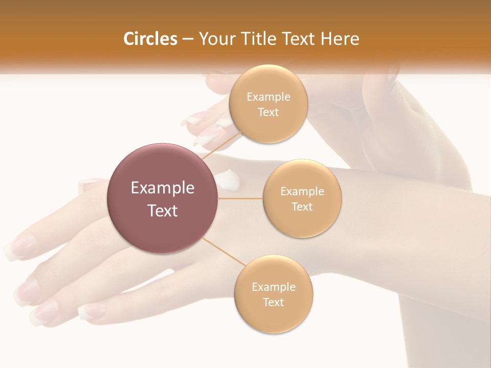 A Woman's Hands With White Nail Polish On Them PowerPoint Template