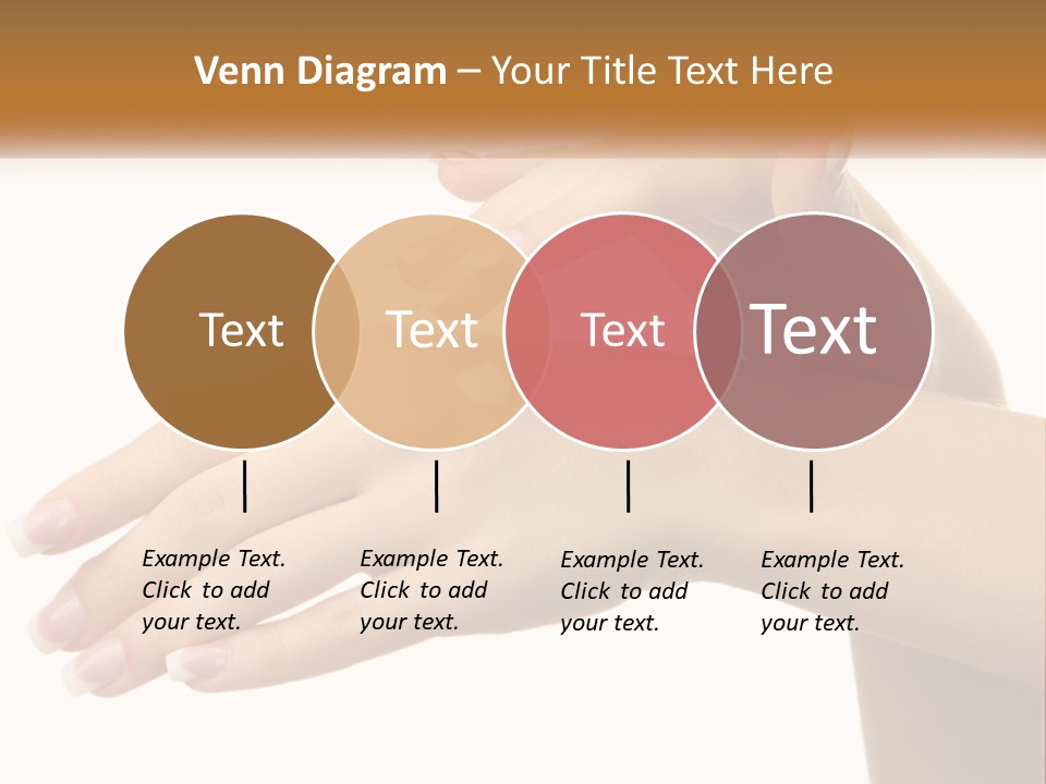 A Woman's Hands With White Nail Polish On Them PowerPoint Template
